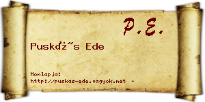 Puskás Ede névjegykártya